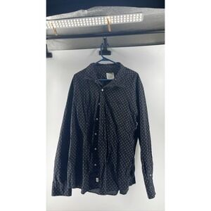 AE Men's Black Pin Dot Button Down L/S M